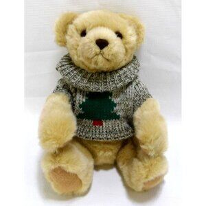 HALLMARK vintage light brown 13" Holiday, Christmas teddy bear